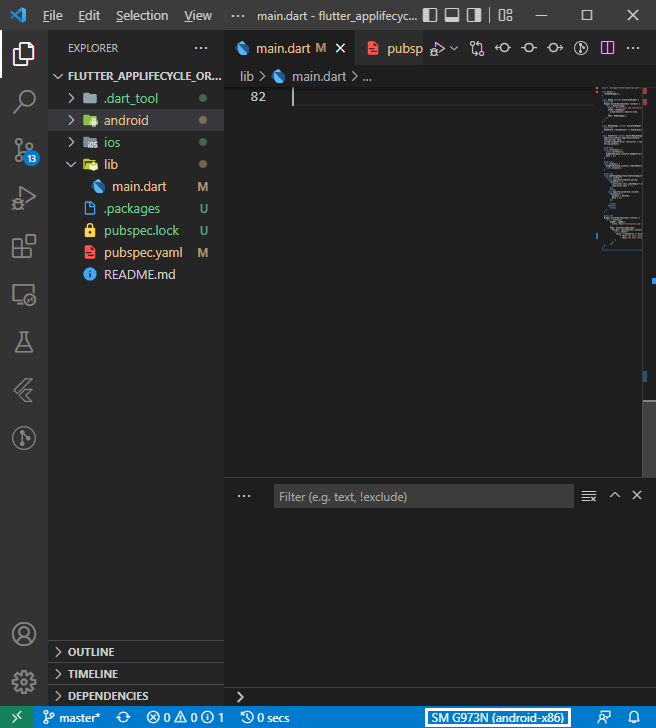 Successful Connection of Nox Emulated Device In VSCode.